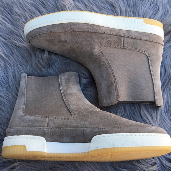 Vince Shoes - Vince Light Brown Newlyn Chelsea Suede Sneakers